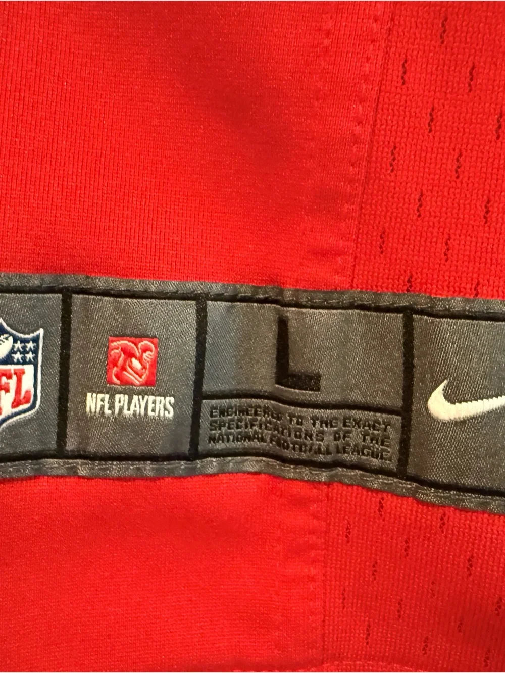 Nike Red Mahomes #15 Football Jersey with White & Gold Accents